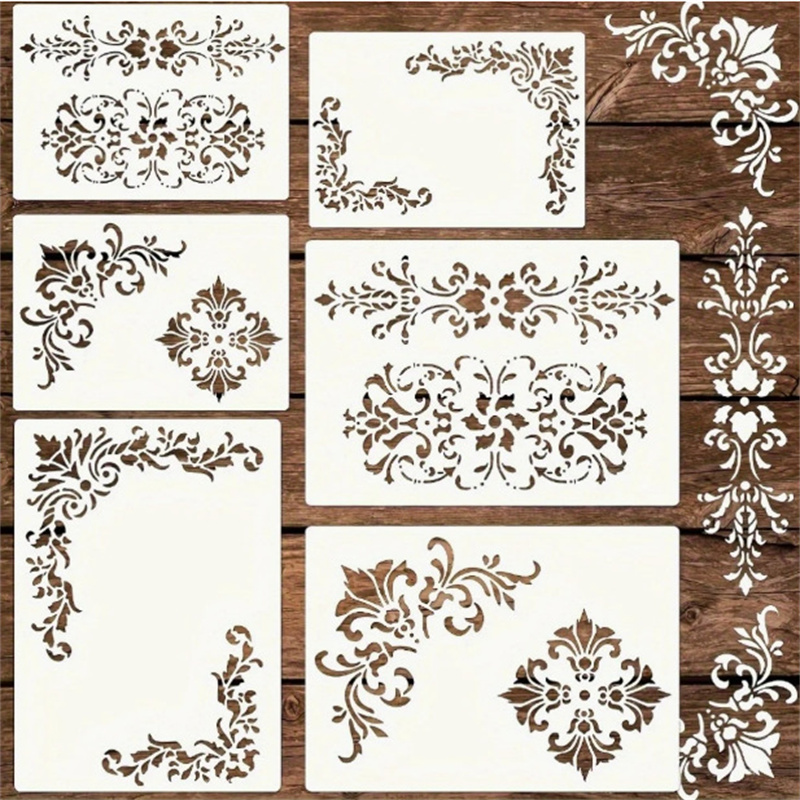 6Pcs Floral Corner Stencils fo - đánh giá và giá Photography Angle