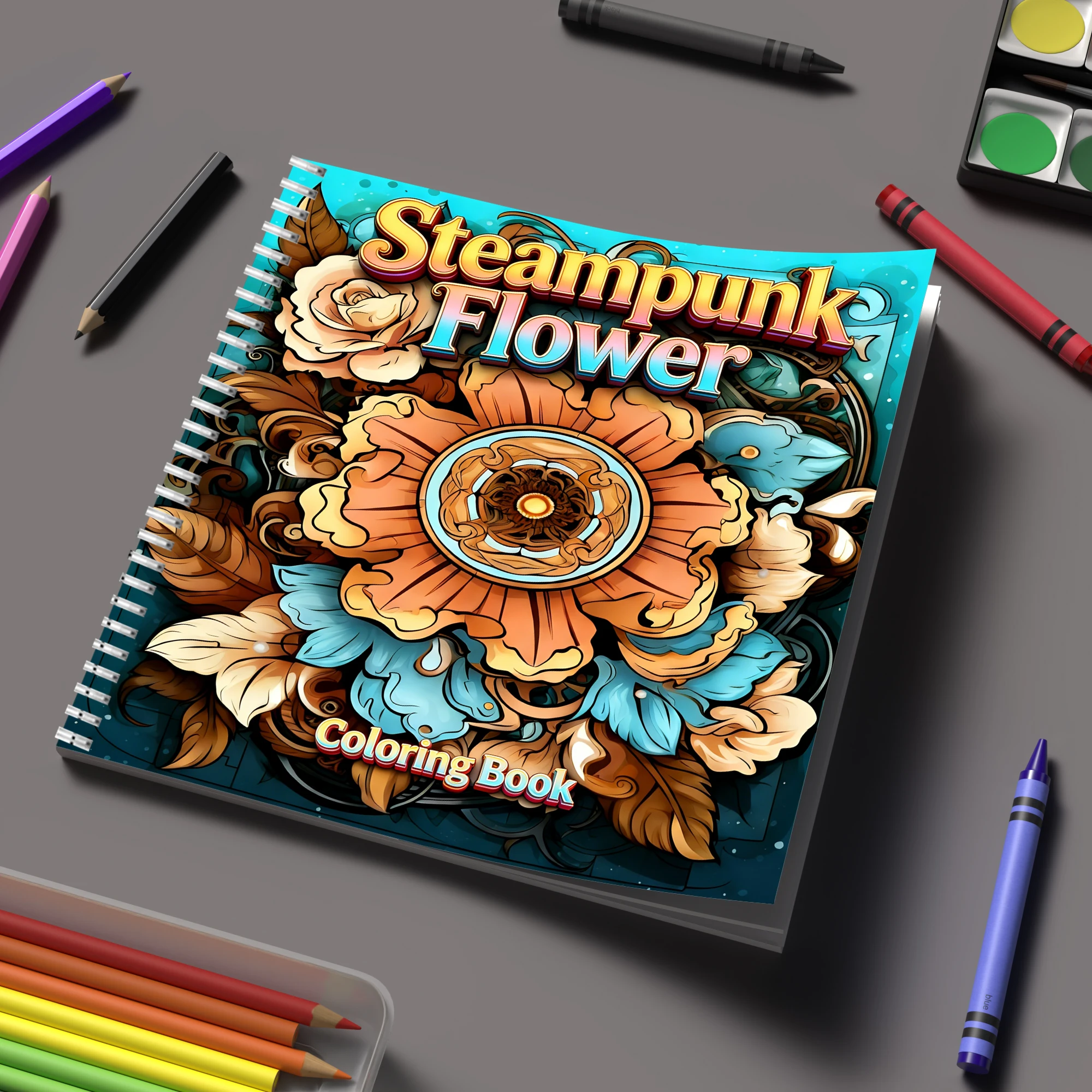 Coloring Book Steampunk Flower - đánh giá và giá Photography Of Book